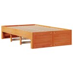 vidaXL Lit bibliothèque sans matelas cire marron 135x190 cm pin massif