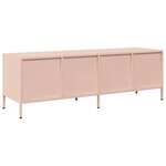 vidaXL Meuble TV rose 135x39x43 5 cm acier laminé à froid