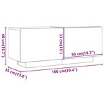 vidaXL Meuble TV Chêne fumé 100x35x40 cm Bois d'ingénierie