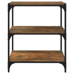 vidaXL Bibliothèque Chêne fumé 60x33x70 5cm Bois d'ingénierie et acier