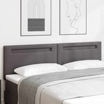 vidaXL Tête de lit avec des lumières à LED Gris 180 cm PVC