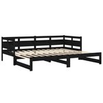 vidaXL Lit coulissant sans matelas noir 2x(90x190) cm