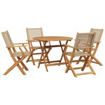 vidaXL Ensemble à manger de jardin 5 Pièces résine tressée et bois massif