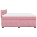 vidaXL Sommier à lattes de lit avec matelas Rose 180x200 cm Velours