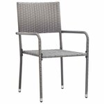 vidaXL Ensemble de salle à manger pour jardin 5 Pièces Gris polyrotin