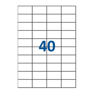 Lot de 1000 Planches étiquettes autocollantes sur feuille A4 : 52 5 x 29 7 mm (40 étiquettes par feuille)