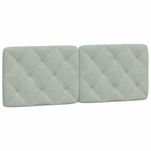 vidaXL Coussin de tête de lit gris clair 120 cm velours
