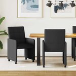 vidaXL Chaises de Salle à Manger avec Roues 2 Pièces Noir 58 x 65 x 94 cm