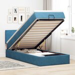 vidaXL Cadre de lit ottoman avec matelas bleu foncé 90x190 cm velours