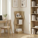 vidaXL Étagère d'angle Chêne Sonoma 34 x 33 x 102 cm Bois d'ingénierie