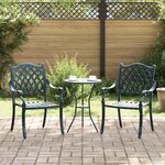 Ensemble de 2 chaises de jardin en aluminium vert vidaXL