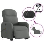 vidaXL Fauteuil inclinable de massage électrique Gris foncé Tissu