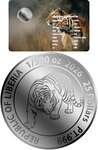 Pièce de monnaie en Platine 25 Dollars g 0.062 (1/500 oz) Millésime 2026 TIGER 1/500 (PRÉCOMMANDE)