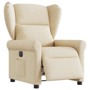 vidaXL Fauteuil inclinable électrique Crème Tissu