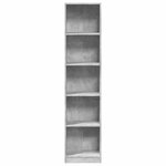 vidaXL Bibliothèque gris béton 40x24x176 cm bois d'ingénierie