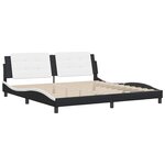 vidaXL Cadre de lit sans matelas Zadar noir et blanc 200x200 cm similicuir