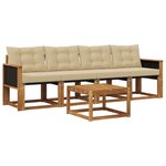 vidaXL Ensemble de canapés d'extérieur 5 Pièces Naturel et Beige