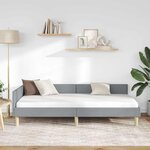 vidaXL Cadre de lit d'angle Gris clair 80 x 200 cm tissu