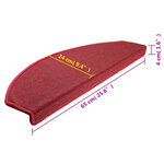 vidaXL Tapis d'escalier 10 Pièces 65x24x4 cm Rouge bordeaux