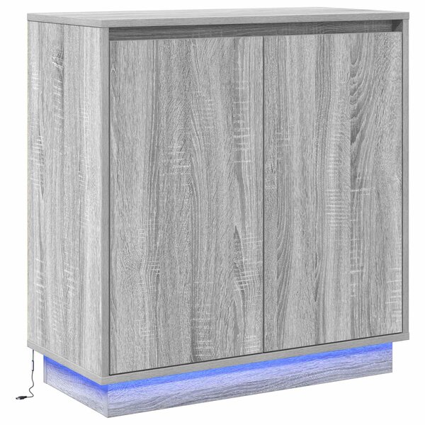 vidaXL Buffet LED Gris Sonoma 71 x 34 5 x 75 cm Bois d'ingénierie