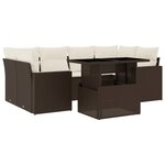 vidaXL Salon de jardin avec coussins 7 Pièces marron résine tressée