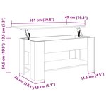 vidaXL Table basse gris béton 101x49x52 cm bois d'ingénierie