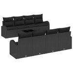 vidaXL Ensemble de canapé de jardin 7 Pièces Noir 55 x 55 x 37 cm