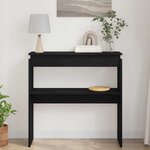 Table Console vidaXL Noir Chêne 80x30x80 cm Bois d'ingénierie