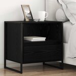 vidaXL Table de chevet avec tiroir 2 Pièces Chêne noir 50 x 39 5 x 50 cm