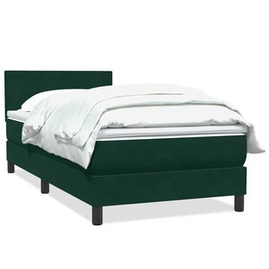 vidaXL Sommier à lattes de lit et matelas vert foncé 80x220 cm velours
