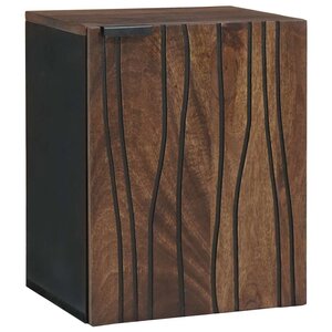 vidaXL Meuble sous lavabo avec porte Marron et Noir 38 x 33.5 x 48 cm