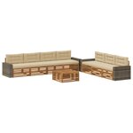 vidaXL Ensemble de canapés d'extérieur 8 pc Naturel et Beige Polyester