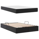 vidaXL Lit avec rangement et matelas avec matelas Noir 120 x 200 cm