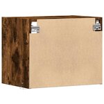 vidaXL Tables de chevet murales avec lumières LED 2 Pièces chêne fumé