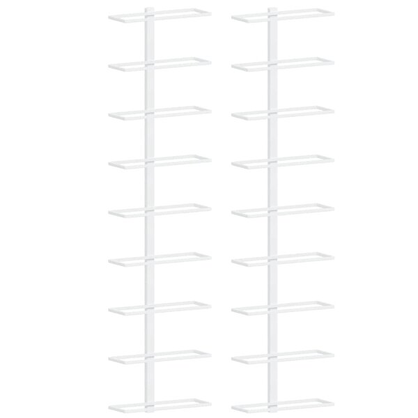 vidaXL Casier à vin mural pour 9 bouteilles 2 Pièces Blanc Fer