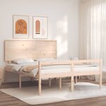 vidaXL Lit pour personne âgée et tête de lit 160x200 cm bois massif