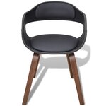 vidaXL Chaises à manger lot de 6 noir bois courbé et similicuir