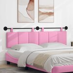vidaXL Tête de lit suspendue Avec lumière LED Rose Tissu