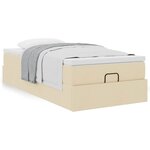 vidaXL Cadre de lit ottoman avec matelas crème 90x200 cm tissu