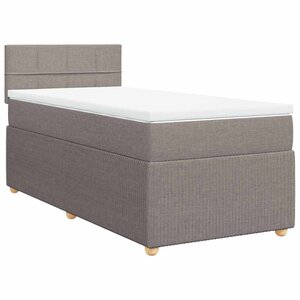vidaXL Sommier à lattes de lit avec matelas Taupe 90x190 cm Tissu
