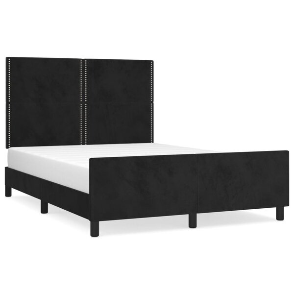 vidaXL Cadre de lit sans matelas noir 140x200 cm velours