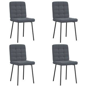 vidaXL Chaises à manger lot de 4 Gris foncé Velours
