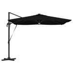 vidaXL Parasol Roma Noir 286 x 285 x 270 cm Aluminium  Polyester