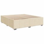 vidaXL Sommier à lattes de lit avec matelas Crème 200x200 cm Tissu