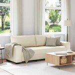 vidaXL Canapé avec coussin avec oreiller Beige 221 x 77 x 82 cm Lin