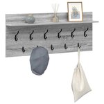 vidaXL Porte-manteau mural avec étagère Sonoma gris Bois d'ingénierie