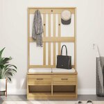 vidaXL Portemanteau SANDNES 87x40x159 5 cm bois massif pin