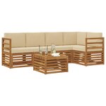 vidaXL Ensemble de canapé d'angle avec coussin 6 Pièces Naturel et Beige
