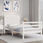 vidaXL Cadre de lit sans matelas blanc 90x200 cm bois massif
