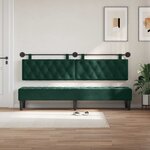 vidaXL Tête de lit suspendue Avec lumière LED Vert foncé Velours